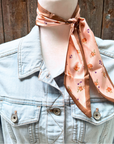 Pink and Tan Western Skinny Mini Wild Rag Scarf / Cowgirl Necktie 