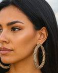 Champagne Western Bling Hoop Fashion Earrings