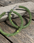 Lime Western Bling Hoop Fashion Earrings