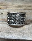 Western Silver Wide Fashion Bracelets  -  Clear
