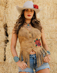 Wild Rose Fringe Vest