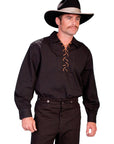 Leather Lace Up Front Shirt - RW021