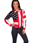 Ladies Stars/flag Blouse - RW029L