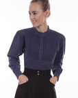 Paisley Bib Front Blouse - RW577