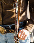 Rawhide Cactus and Flower One Ear Headstall/Bridle 