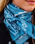 35X35"  Blue & White Paisley Wild Rag / Scarf WR3414