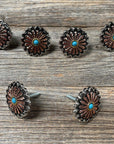 Antique Silver and Copper Floral Saddle Set SSW220L