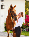 Heidi - Long Sleeve Riding Top with Crystal Fabric Trim