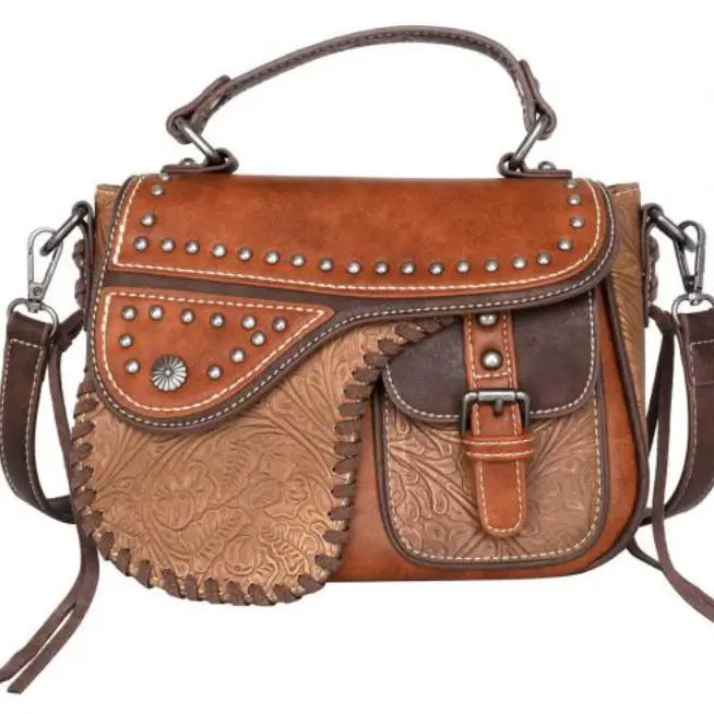 Montana West Embossed Satchel Crossbody