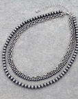 Blaze Navajo Style Pearl Layered Fashion Necklace - Natural