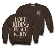 Love Riding Peace Joy Crewneck