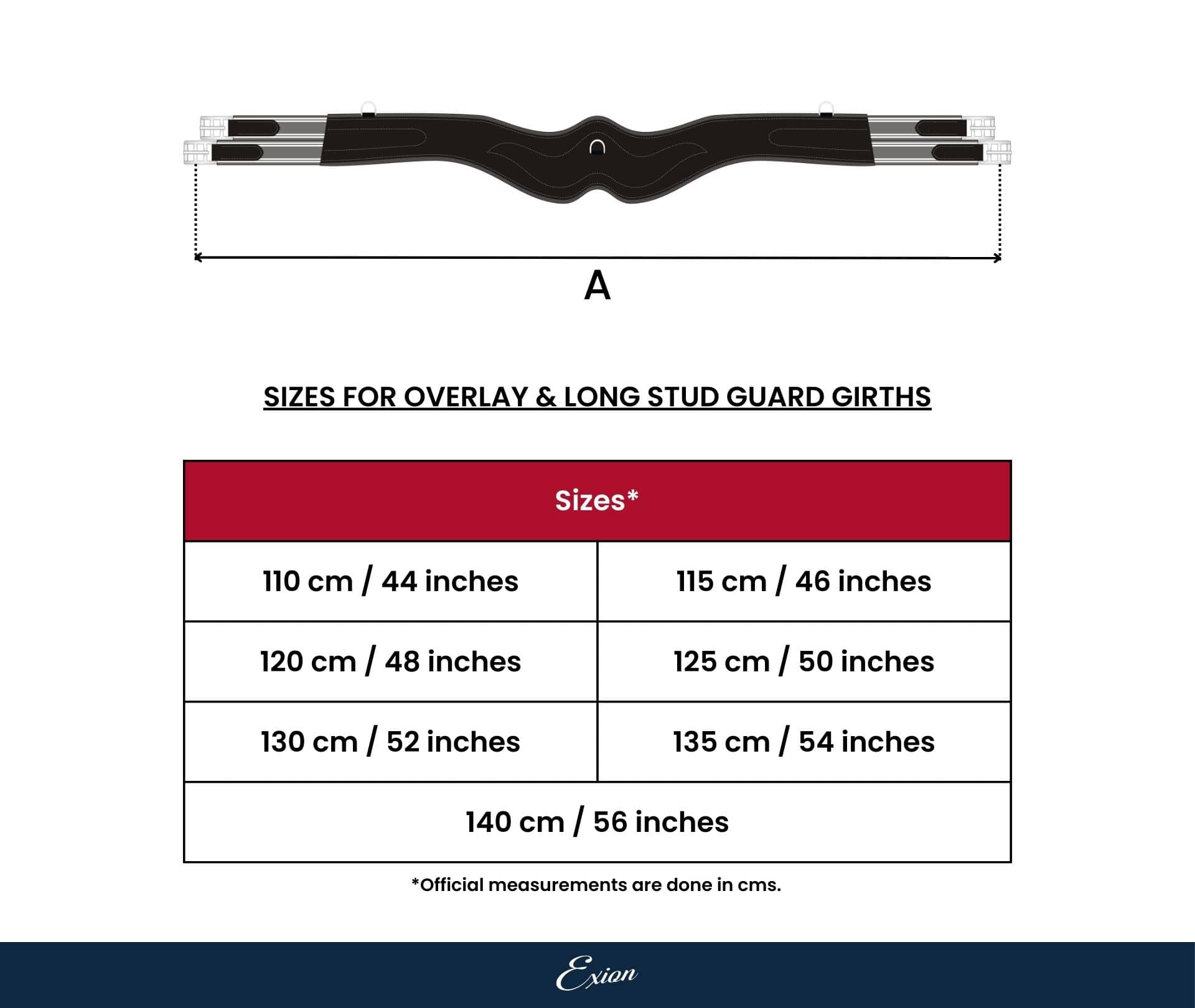 ExionPro Fancy Stitched Snap Over Lay Girth - Navy Blue Elastic with White Lines