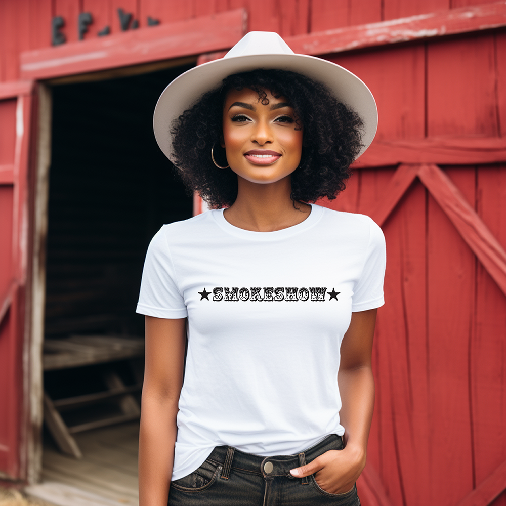 Smokeshow Graphic Tee Shirt for Country Girls- Bourbon Cowgirl