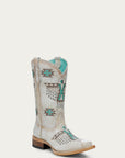 T0223 - TEEN'S WOVEN EAGLE EMBROIDERY SQUARE TOE COWBOY BOOT