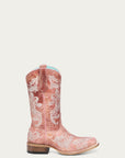 T0240 - TEEN EMBROIDERY ROSE SQUARE TOE COWBOY BOOT