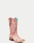 T0240 - TEEN EMBROIDERY ROSE SQUARE TOE COWBOY BOOT