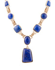 Royal Blue Lapis Golden Pendant Necklace