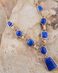 Royal Blue Lapis Golden Pendant Necklace