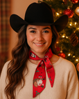 Red Holiday Western Skinny Mini Wild Rag Scarf / Cowgirl Necktie  