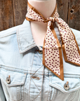 Tan and Brown Western Skinny Mini Wild Rag Scarf / Cowgirl Necktie 
