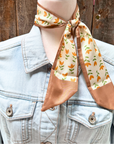 Tan and Cream Western Skinny Mini Wild Rag Scarf / Cowgirl Necktie 
