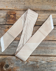 Tan and Cream Western Skinny Mini Wild Rag Scarf / Cowgirl Necktie 