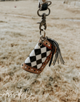 The Sidekick Checkered Mini Wallet Keychain