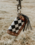 The Sidekick Checkered Mini Wallet Keychain