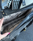 Tinsley Checkered Leather Cowhide Conceal Carry Tote, Computer Bag
