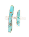Size Adjustable Blue Turquoise and Sterling Silver Ring