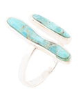 Size Adjustable Blue Turquoise and Sterling Silver Ring