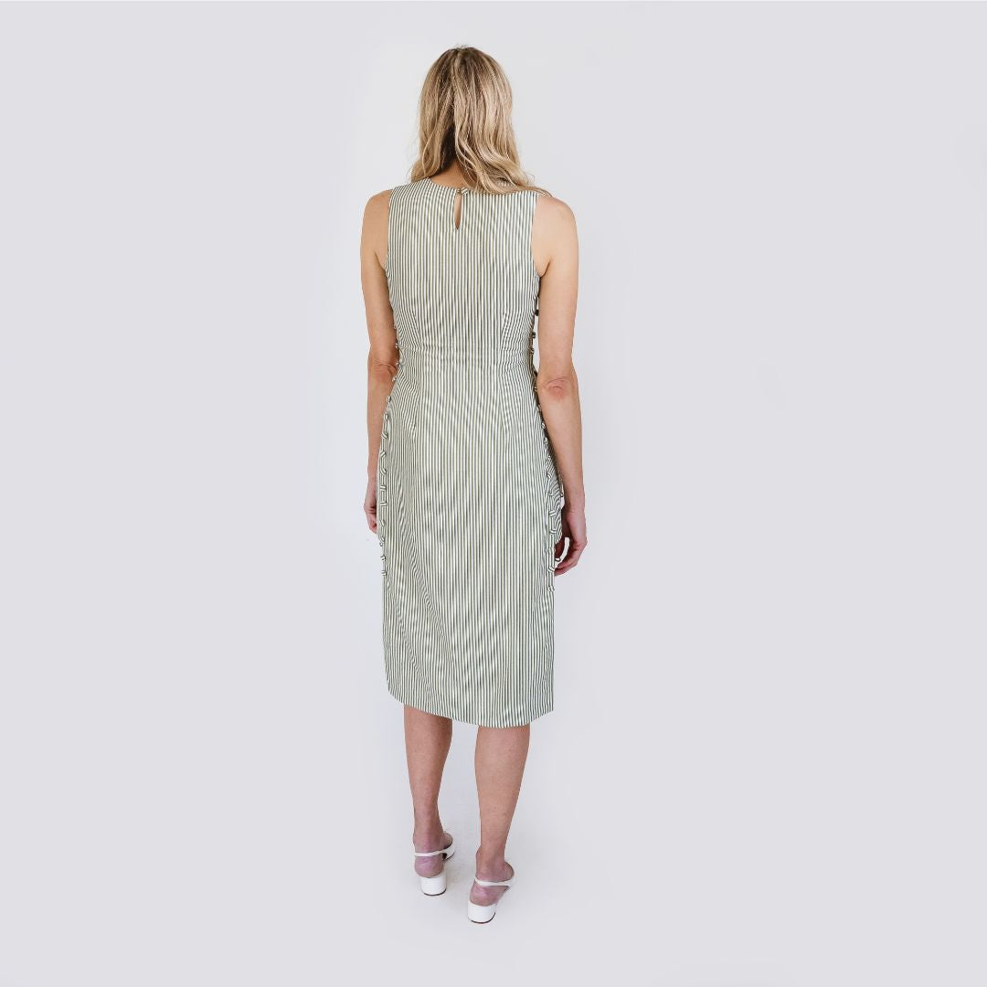 MASON&#39;S DAUGHTER | Meredith Midi Tunic, Seersucker Olive &amp; Ivory