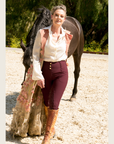 Burgundy Silicone Grip Breeches with Belt Loops