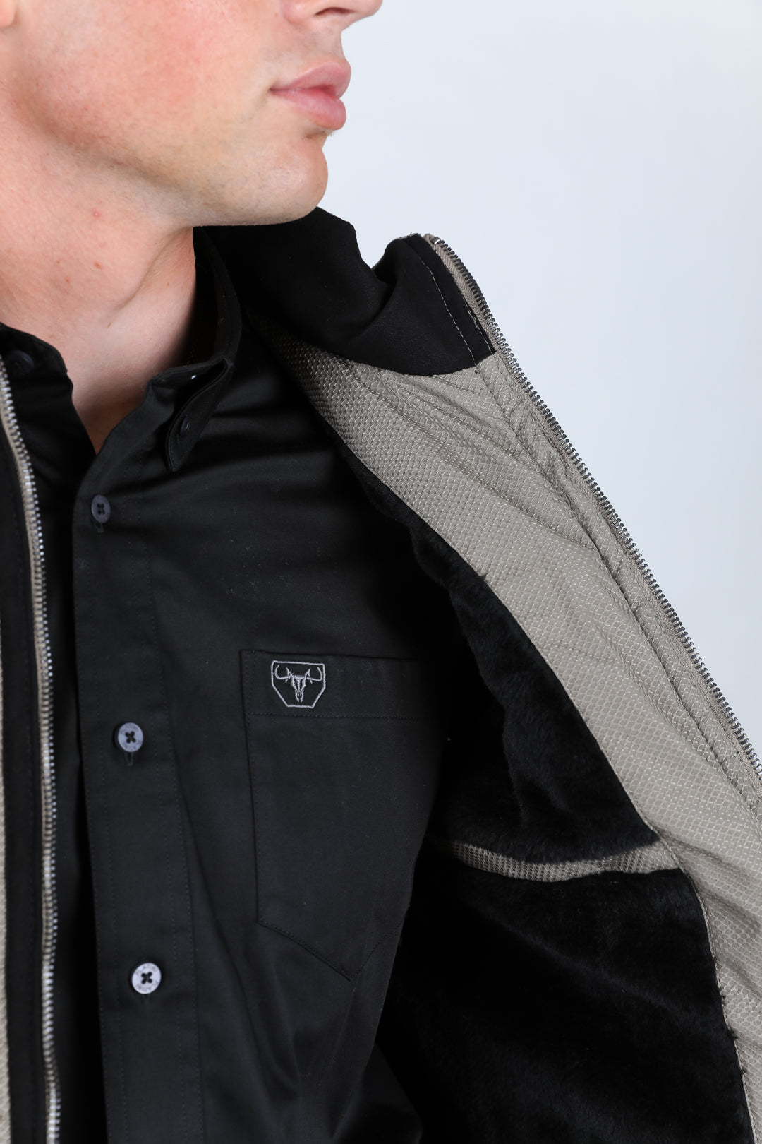 Men&#39;s Quilted Fur Lined Vest - Mocha
