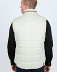 Men's Quilted Fur Lined Vest - Beige