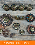 Black & Gold Sunflower Western Concho W125