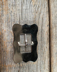 Antique Silver Floral Cart Buckle W151B