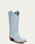 Z5253 - WOMEN'S BABY BLUE EMBROIDERY SNIP TOE COWBOY BOOT