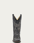 A2402 - WOMEN'S BLACK EMBROIDERY SNAKE INLAY SQUARE TOE COWBOY BOOT
