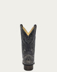 A2402 - WOMEN'S BLACK EMBROIDERY SNAKE INLAY SQUARE TOE COWBOY BOOT
