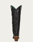 Z5075 - WOMEN'S BLACK EMBROIDERY TALL TOP SNIP TOE COWBOY BOOT