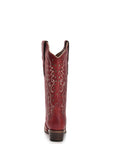 L6117 - WOMEN'S EMBROIDERY AND STUDS RED SNIP TOE COWBOY BOOT