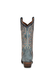 L5869 - WOMEN'S EMBROIDERY AND TRIAD BLUE JEAN SNIP TOE COWBOY BOOT