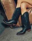 Z5072 - WOMEN'S EMBROIDERY BLACK SNIP TOE COWBOY BOOT