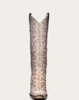 A3789 - WOMEN'S GENUINE FULL PYTHON TALL TOP SNIP TOE COWBOY BOOT