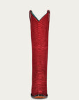 A4194 - WOMEN'S GENUINE RED FULL PYTHON SNIP TOE TALL TOP COWBOY BOOT