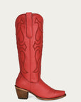 Z5076 - WOMEN'S RUBY RED EMBROIDERY TALL TOP SNIP TOE COWBOY BOOT