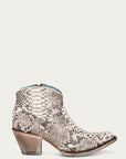 A4319 - WOMEN'S GENUINE FULL PYTHON J TOE BOOTIE WITH ZIPPER