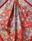 35X35" That So 70's Wild Rag / Scarf - Copper Fire Opal, Teal, & AB Slide WRC231A
