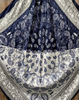 35X35" Two Tone Navy Paisley Wild Rag / Scarf WR2561
